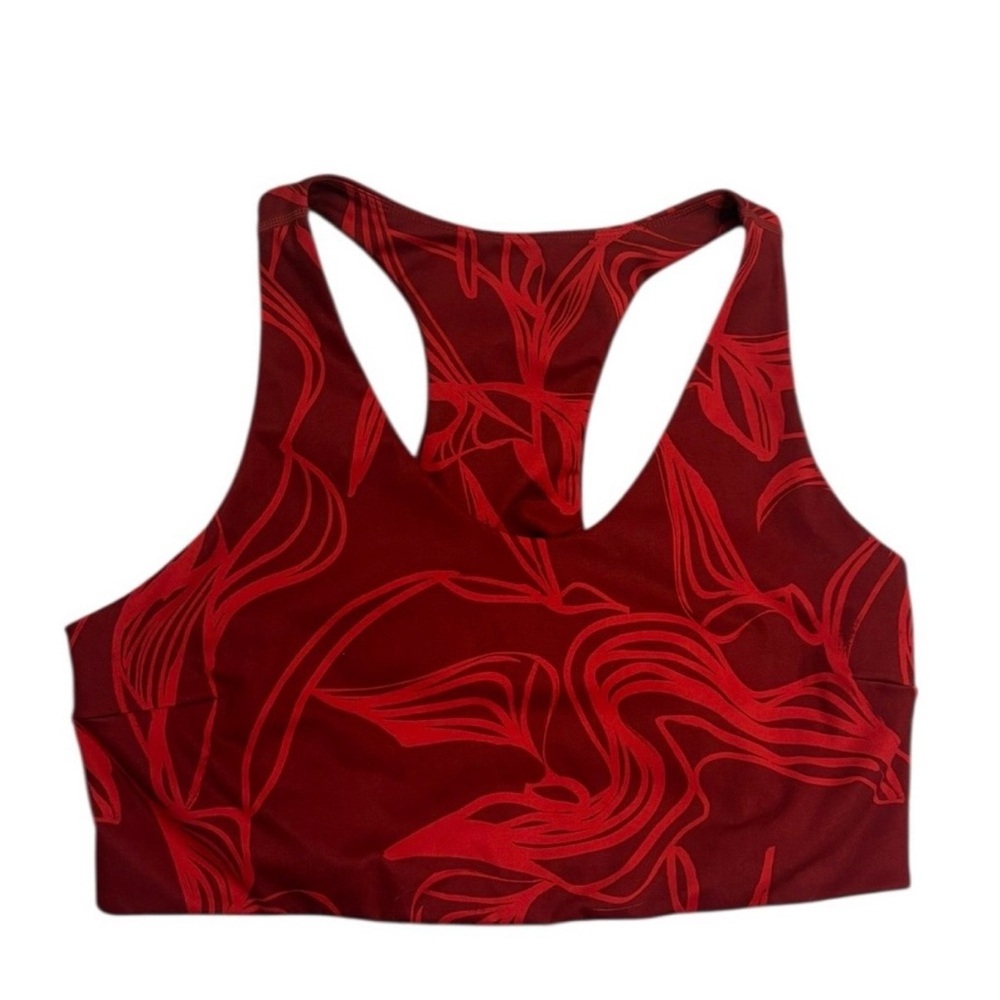 Zella Longline Racer Back Sports Bra Red Camo Size XL - Picture 4 of 6